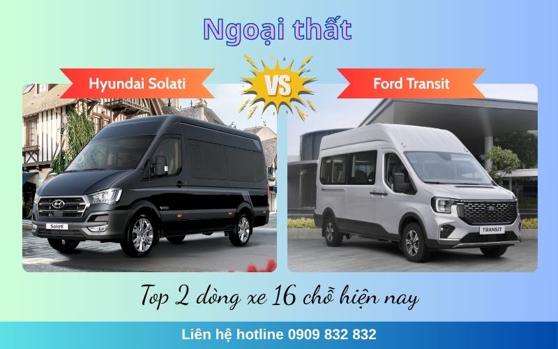 So sánh ngoại thất Solati và Ford Transit