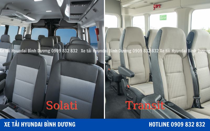 So sánh nội thất Ford Transit và Hyundai Solati