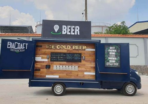 xe bán bia lưu động