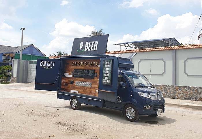 xe bán bia lưu động