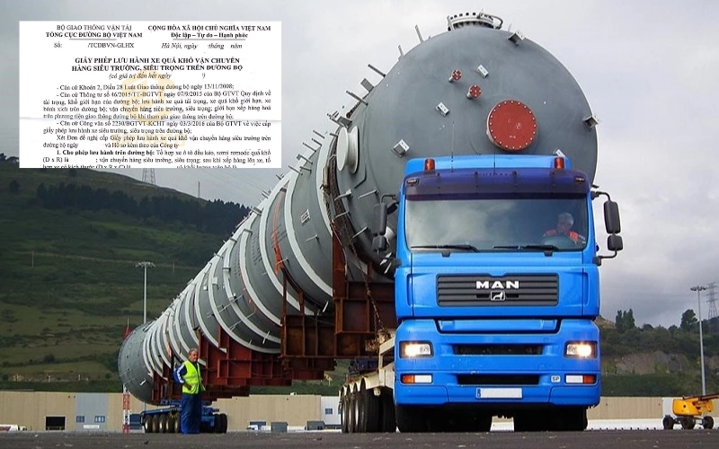 Khi vận chuyển hàng siêu trường, siêu trọng cần chủ động có đủ hồ sơ lưu hành xe quá tải
